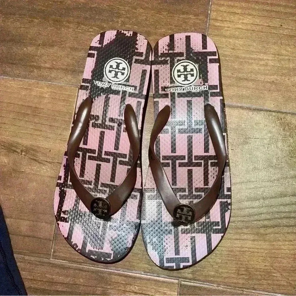 Tory Burch Platform Flip Flop Sandals Brown Size 7 - Picture 6 of 8